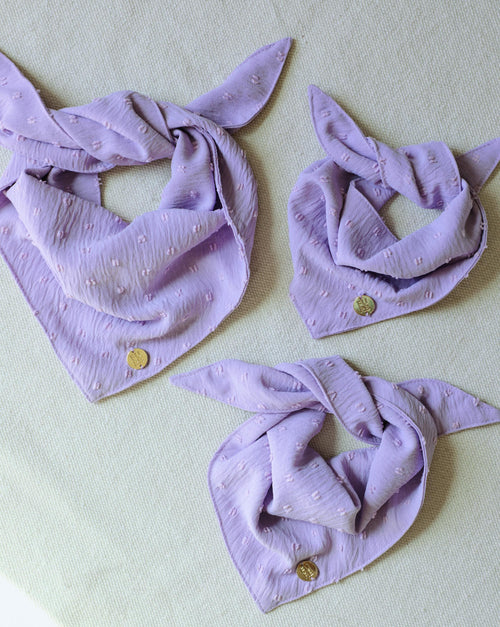 Only the Best Bandana in Lavender Swiss Dot