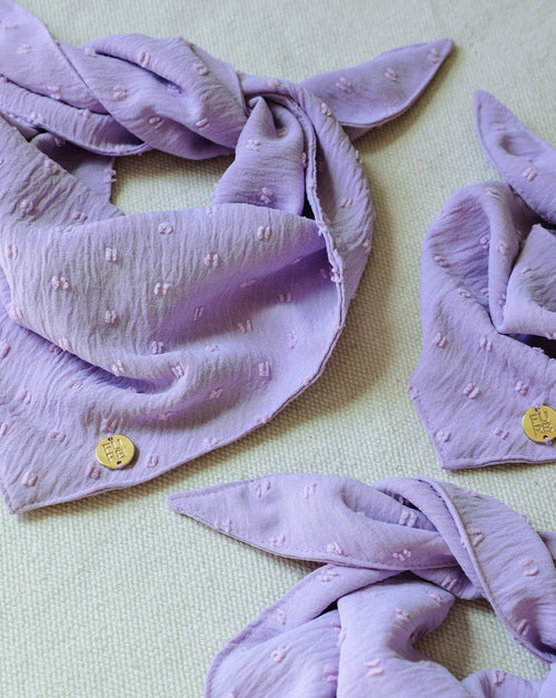 Only the Best Bandana in Lavender Swiss Dot