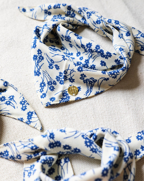 Only the Best Bandana in Bright Blue Floral