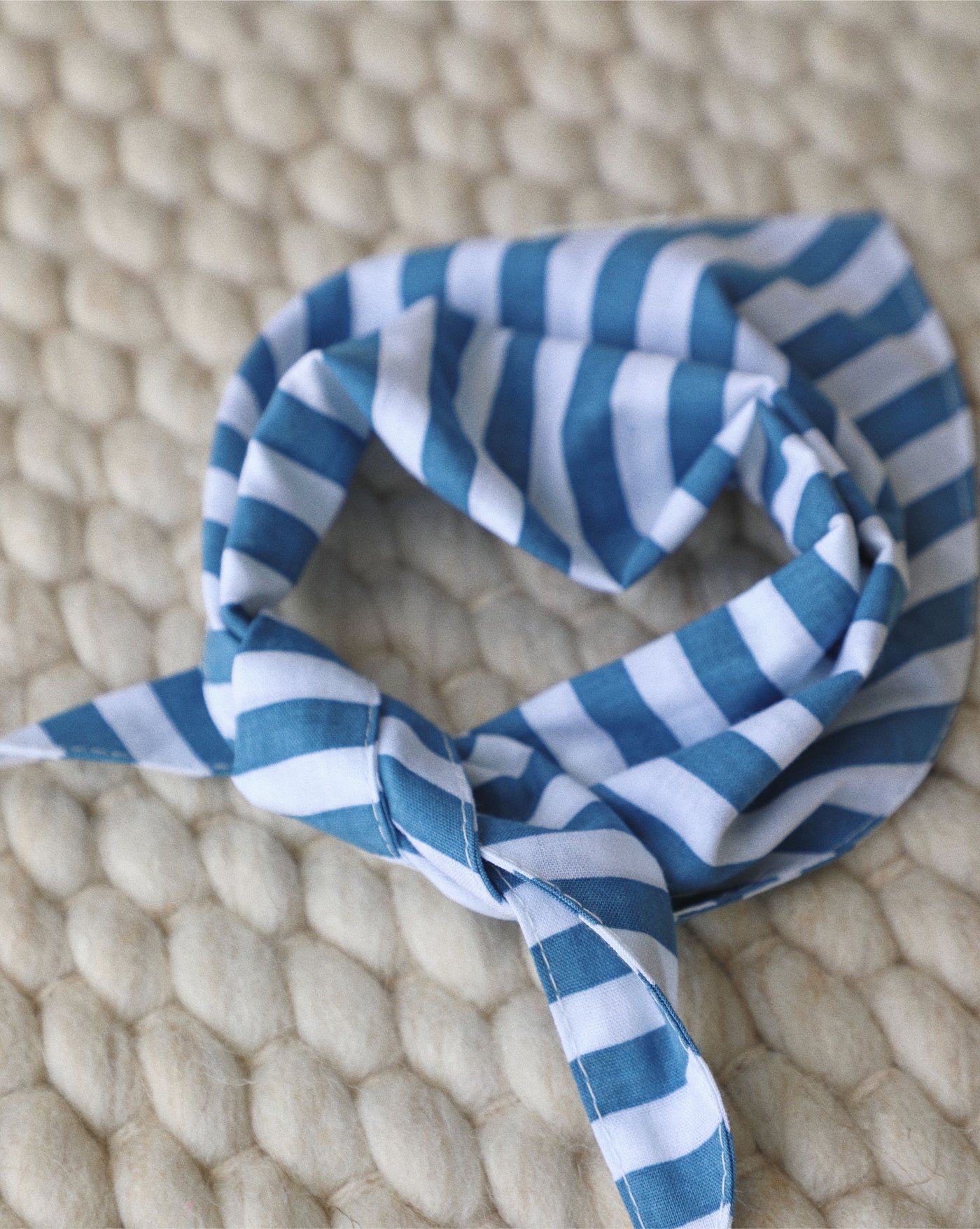 Paige Blue Striped Dog Bandana