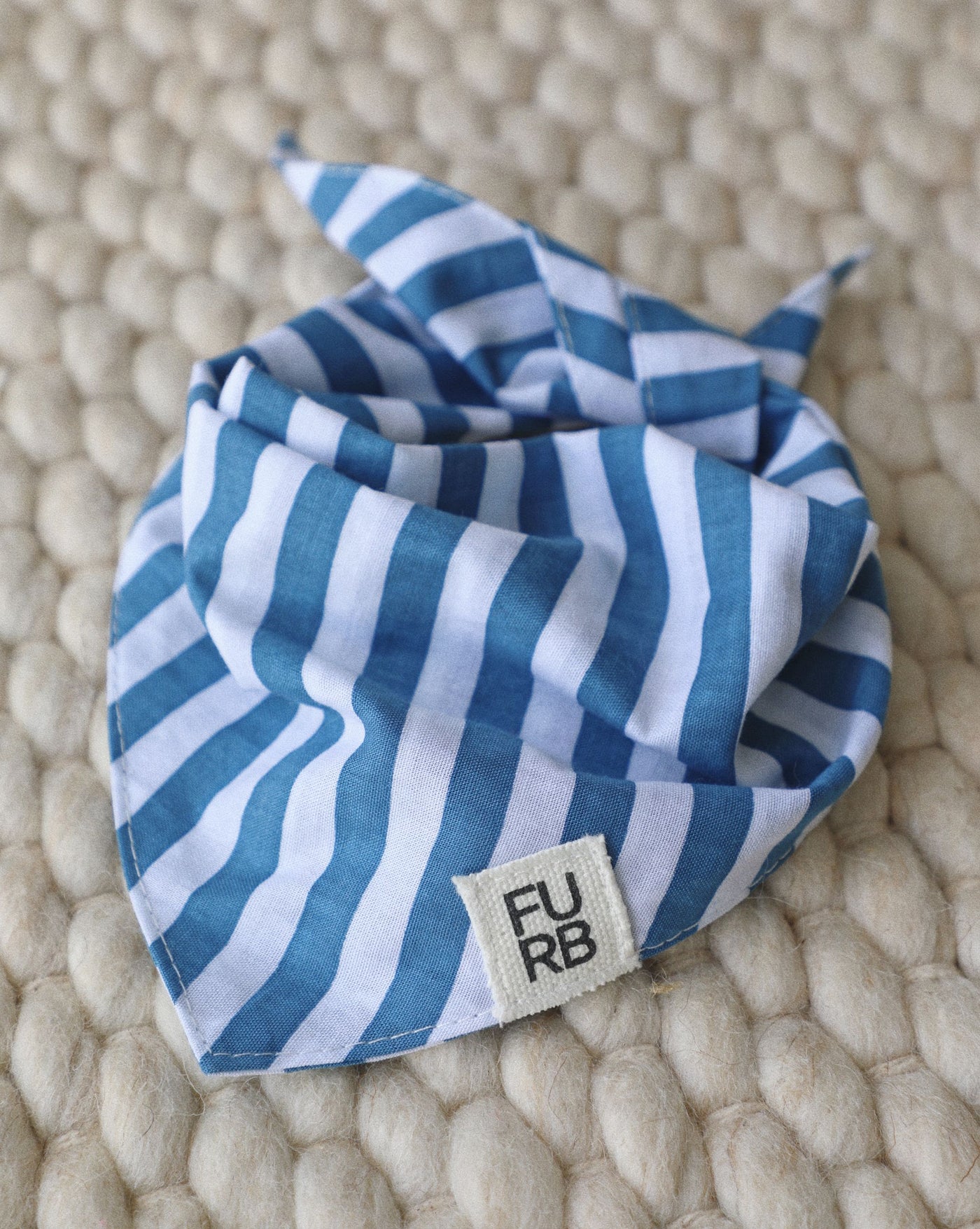 Paige Blue Striped Dog Bandana