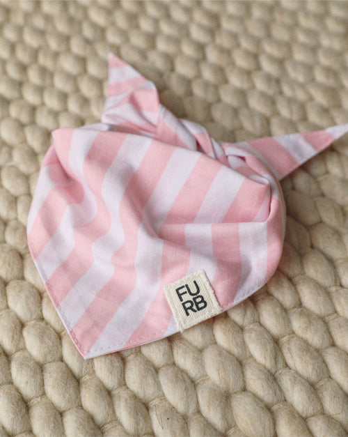 Soft pink striped dog bandana for fresh seasonal looks