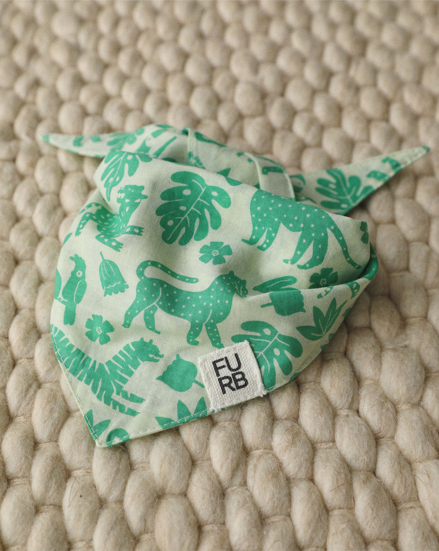 Tall Tails Green Print Dog Bandana