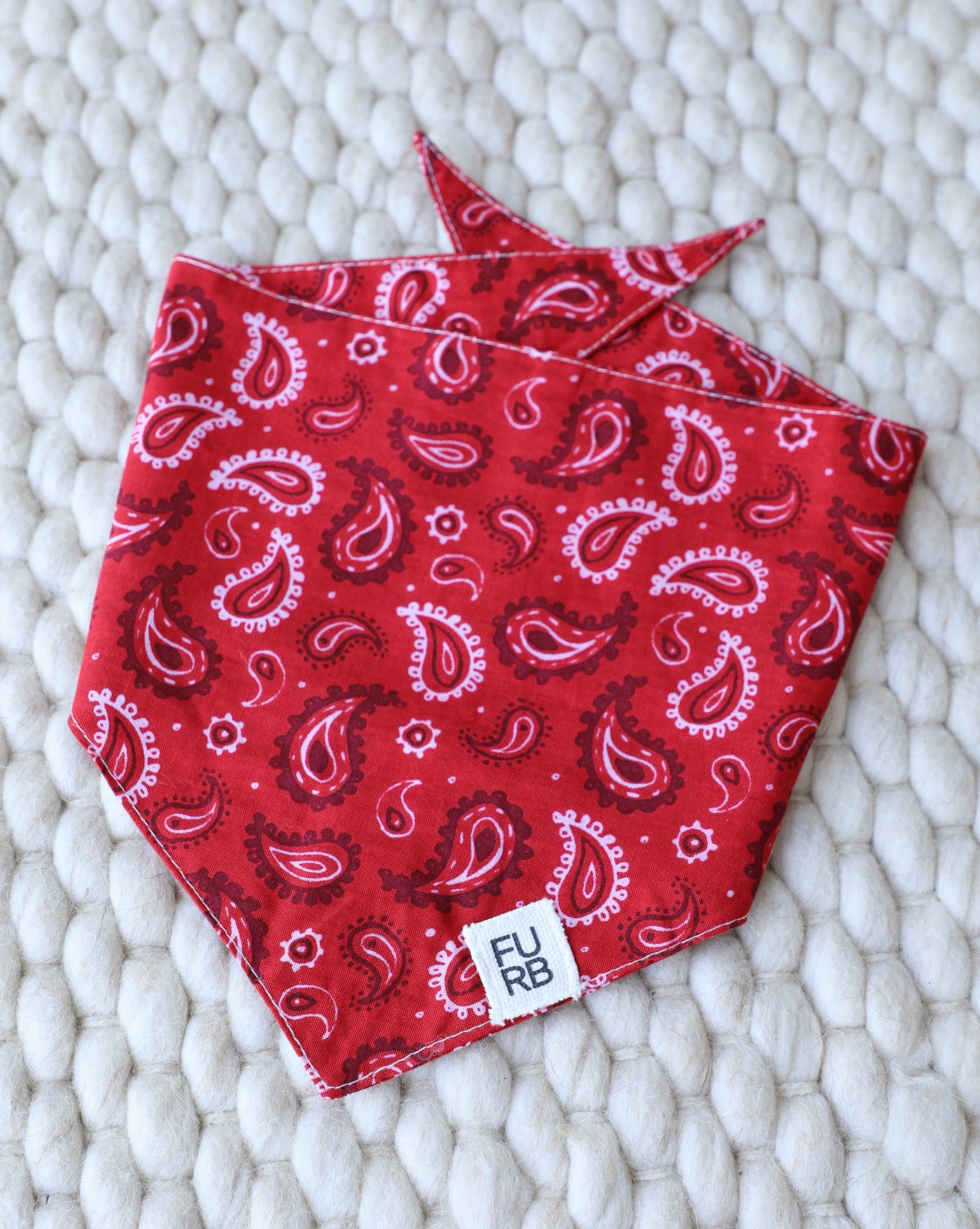 Hello Dolly Red Paisley Dog Bandana