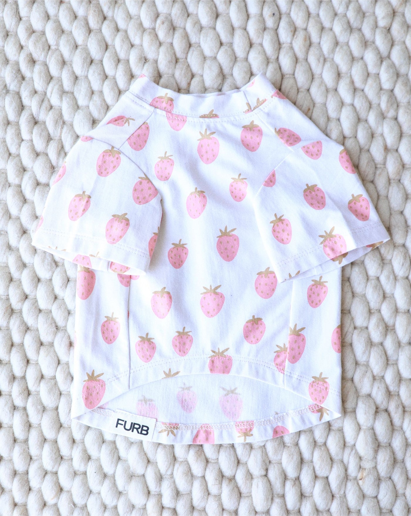 Stay Sweet Strawberry Print Dog T-Shirt