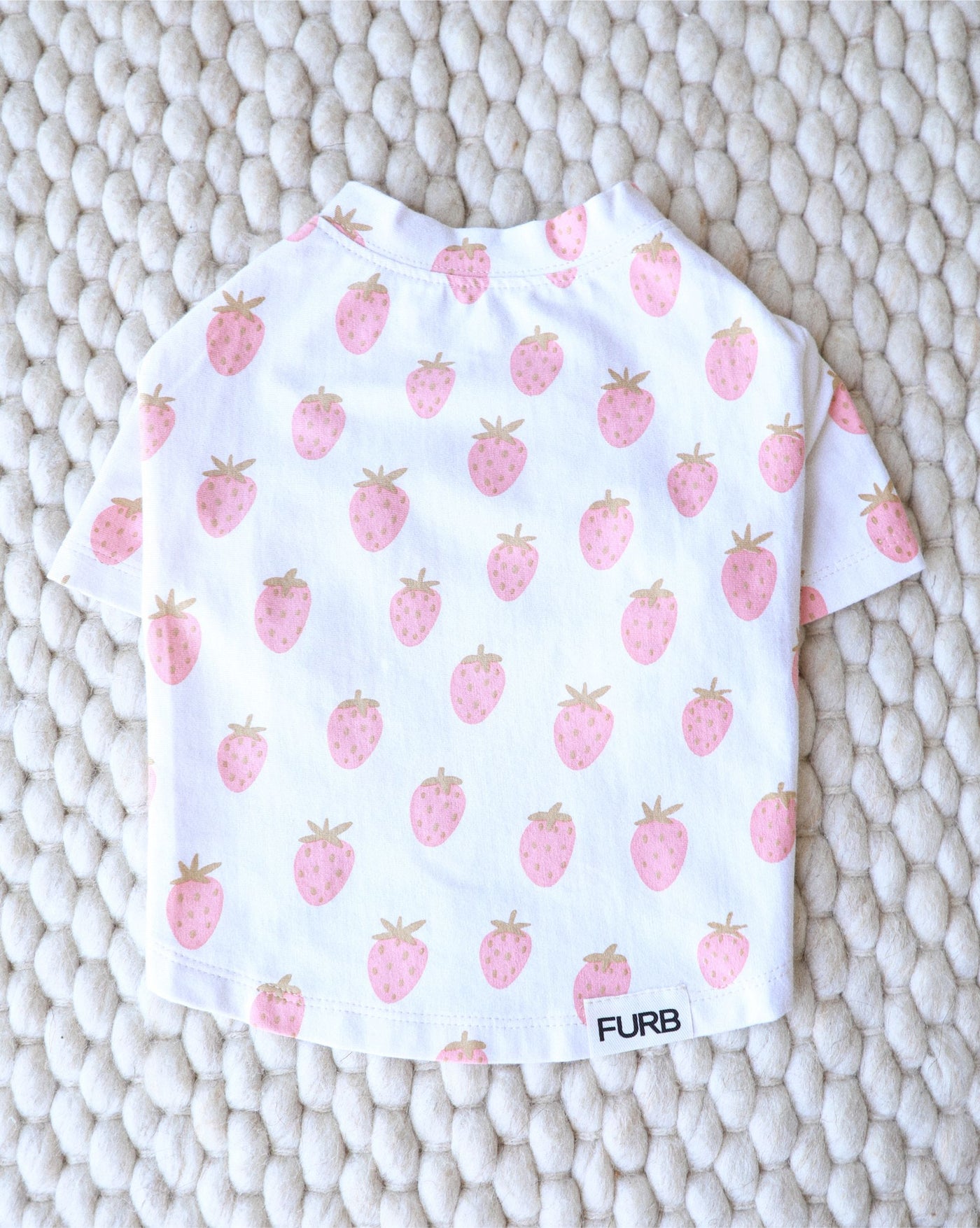 Stay Sweet Strawberry Print Dog T-Shirt