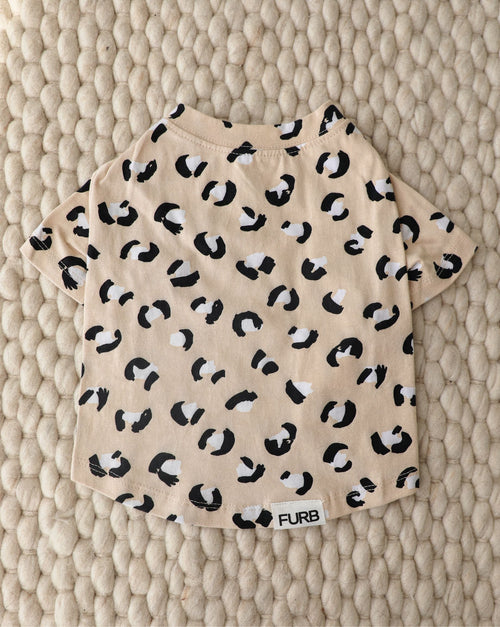 Fashion-forward leopard print dog shirt with bold flair