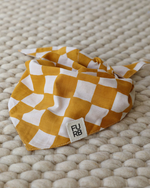 Make a Move Yellow Check Bandana