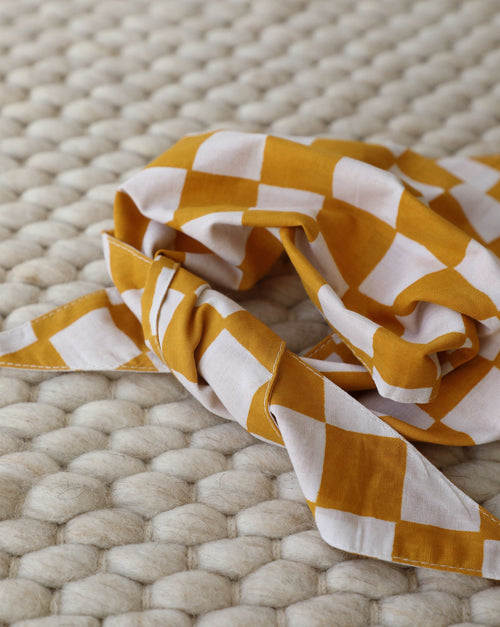 Make a Move Yellow Check Bandana