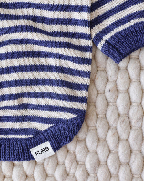 Like A Bandit Blue Striped Dog Sweater