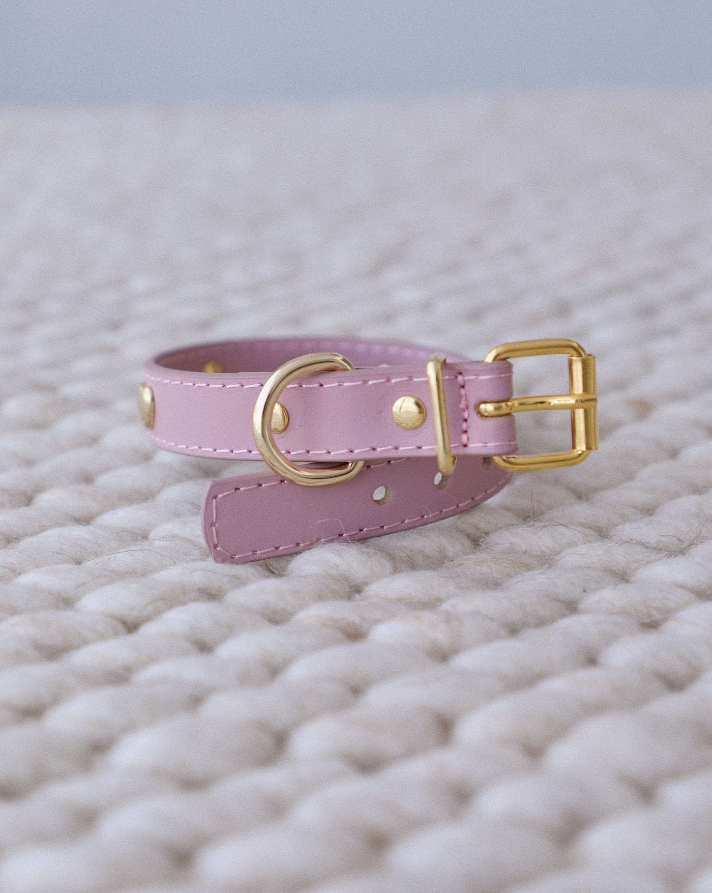 Nara Heart Studded Mauve Leather Collar