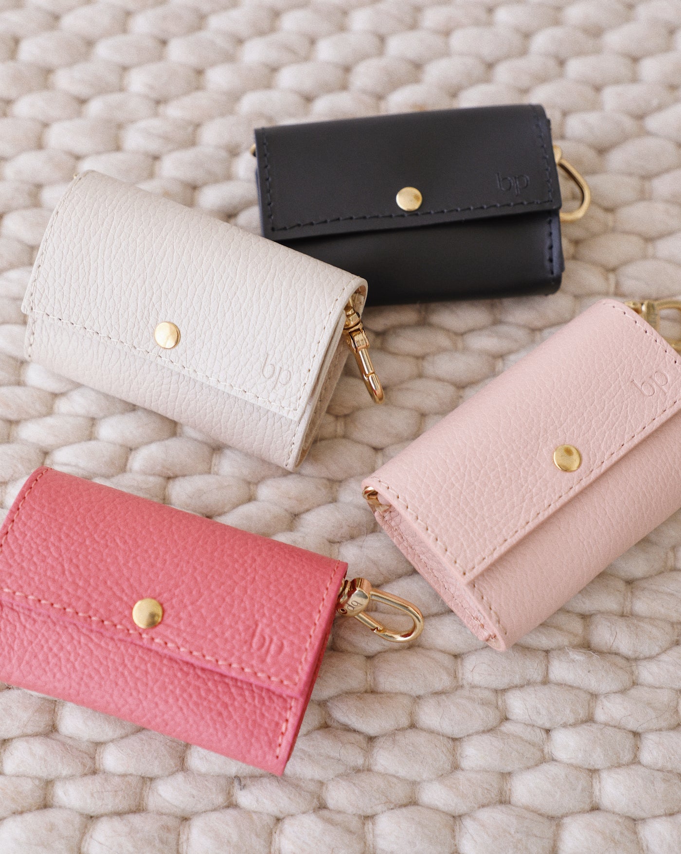 Rocco Light Pink Leather Waste Bag Holder