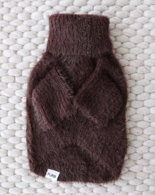 Bobbi Chocolate Eyelash Knit Dog Sweater