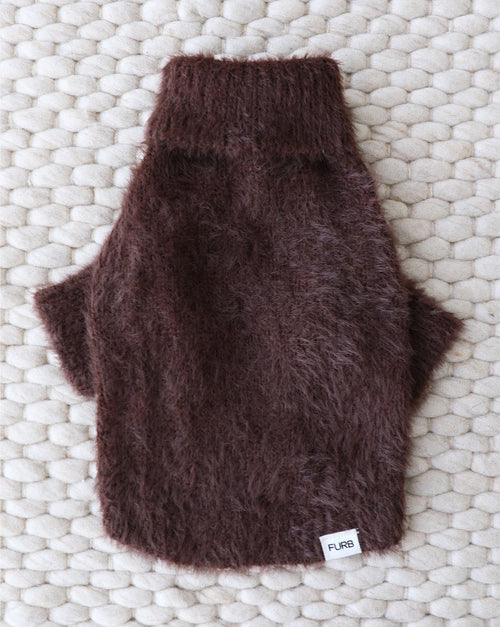 Bobbi Chocolate Eyelash Knit Dog Sweater