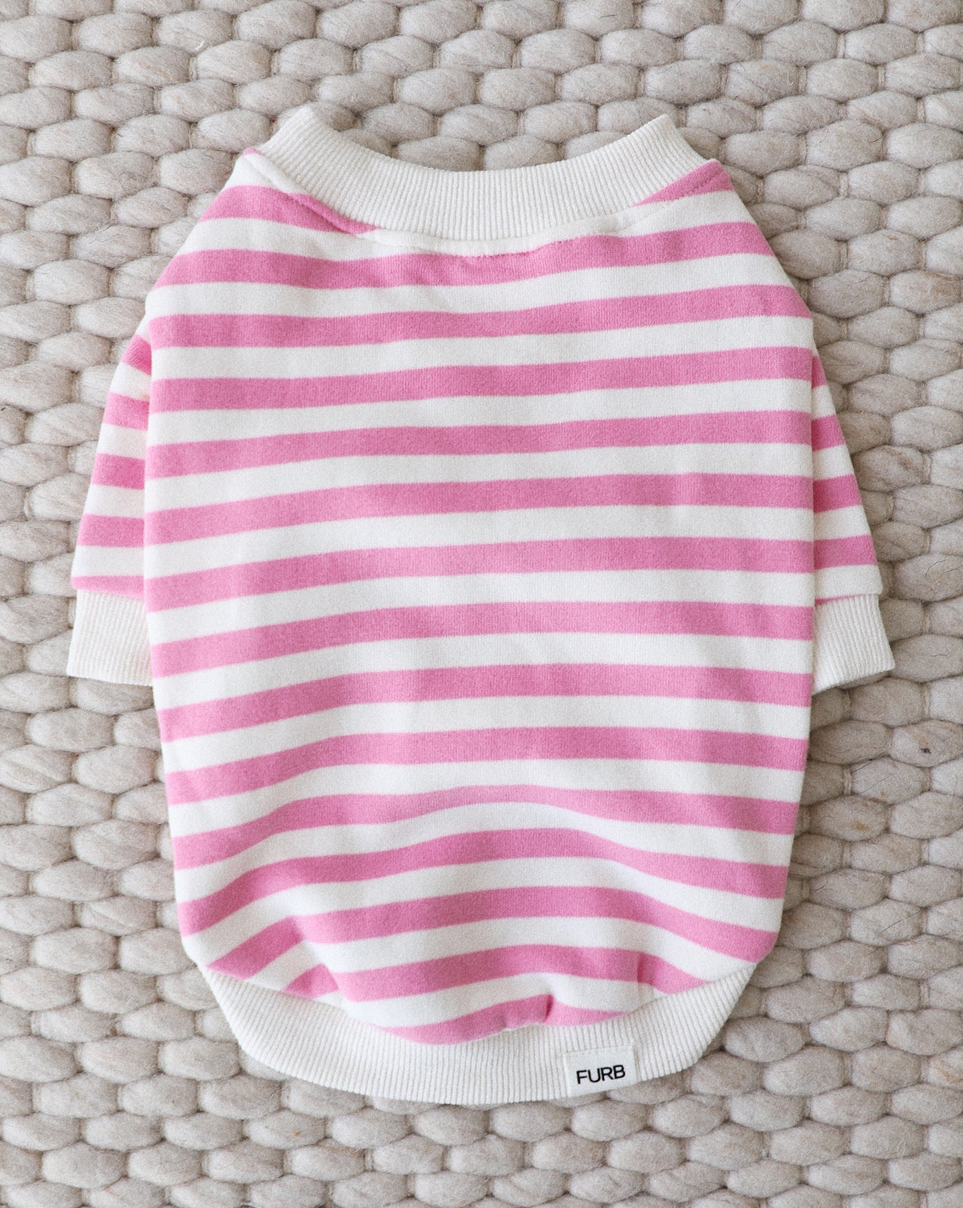 Camden Pink + Ivory Striped Dog Sweatshirt