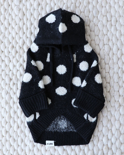 Venice Black + Ivory Polka Dot Dog Hoodie