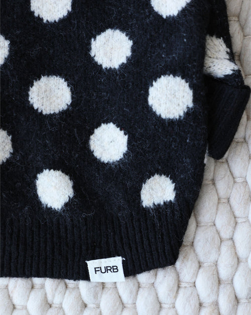 Venice Black + Ivory Polka Dot Dog Hoodie