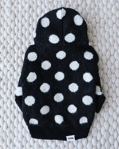 Venice Black + Ivory Polka Dot Dog Hoodie