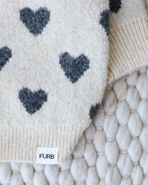 Lovebug Heart Print Crewneck Dog Sweater