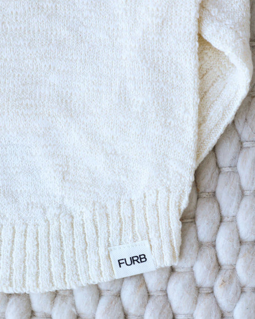 Bowie Ivory Slub Knit Hoodie