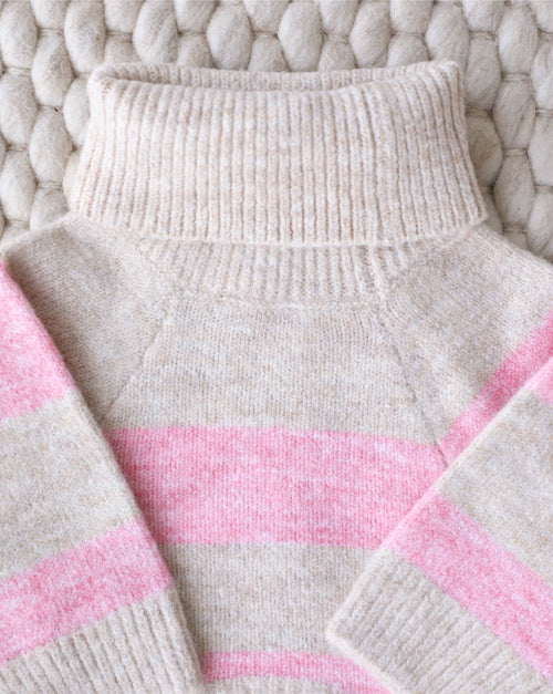 Finley Pink Striped Dog Sweater