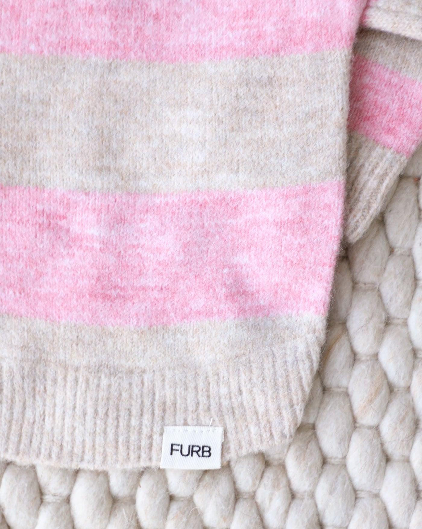 Finley Pink Striped Dog Sweater