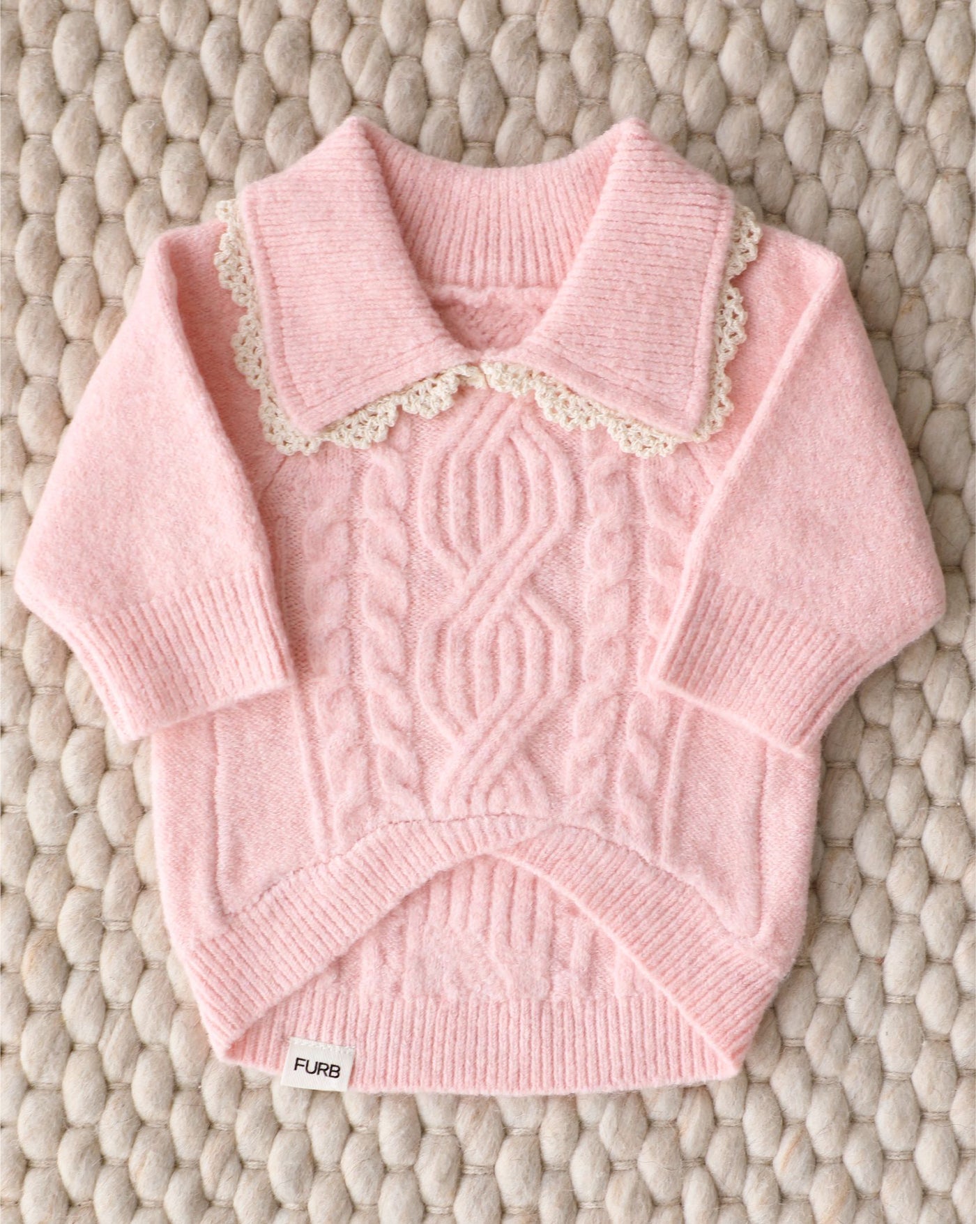 Tea Time Cable Knit Dog Sweater