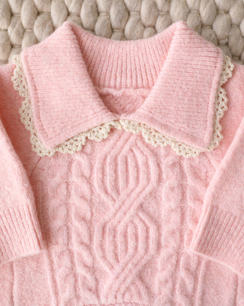 Tea Time Cable Knit Dog Sweater