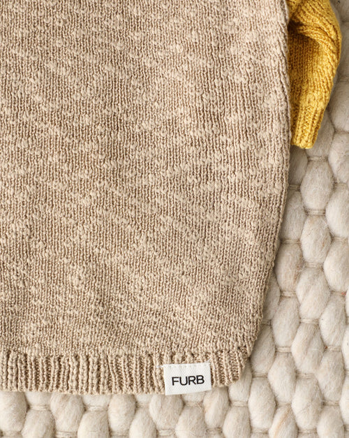 Golden Hour Tan + Mustard Henley Slub Sweater