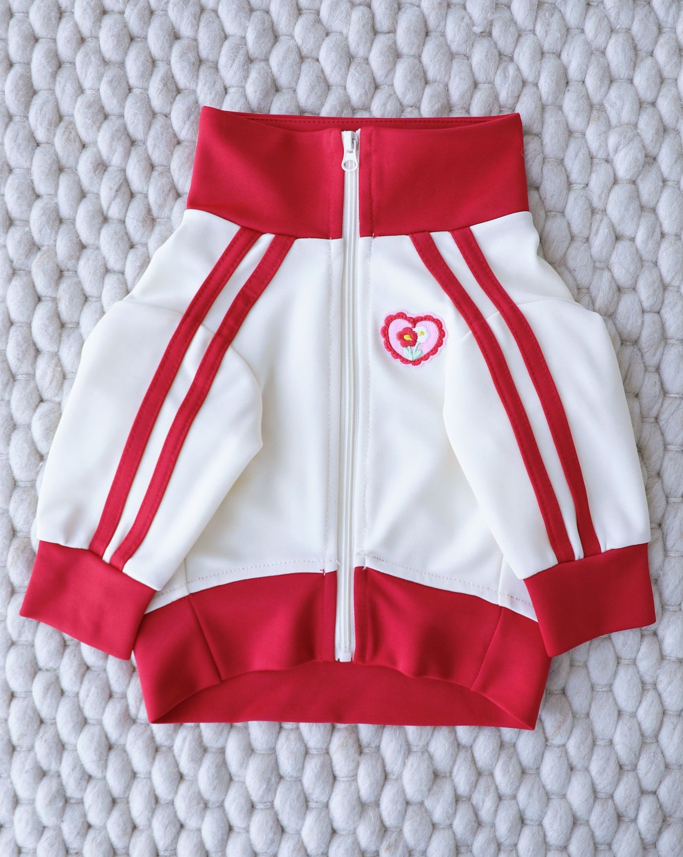 Team Captain Ivory + Red Track Jacket