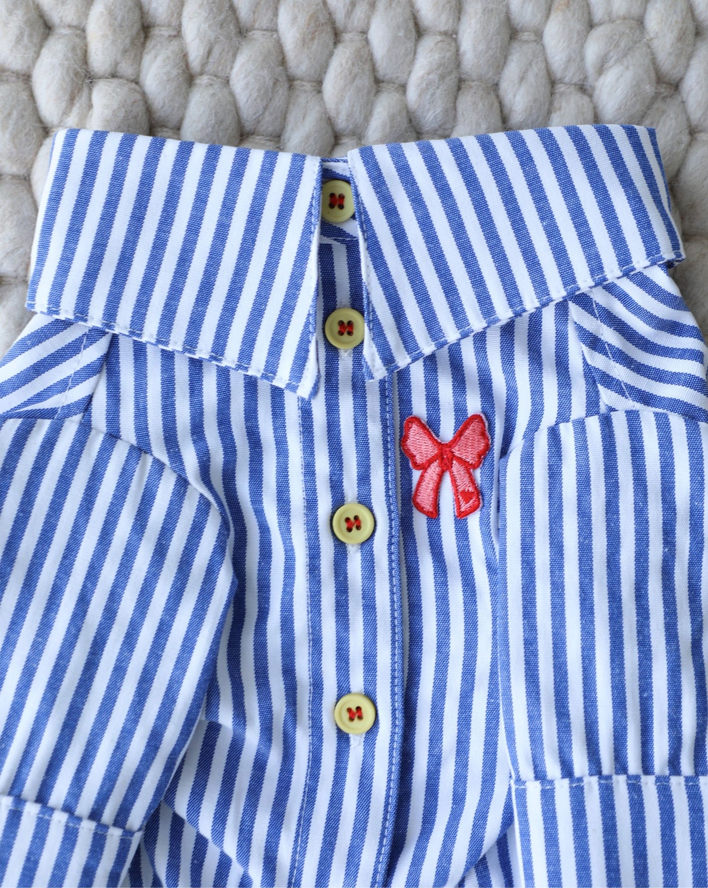 Nantucket Blue + White Striped Button Up