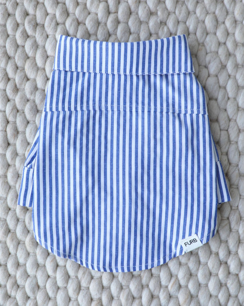 Nantucket Blue + White Striped Button Up