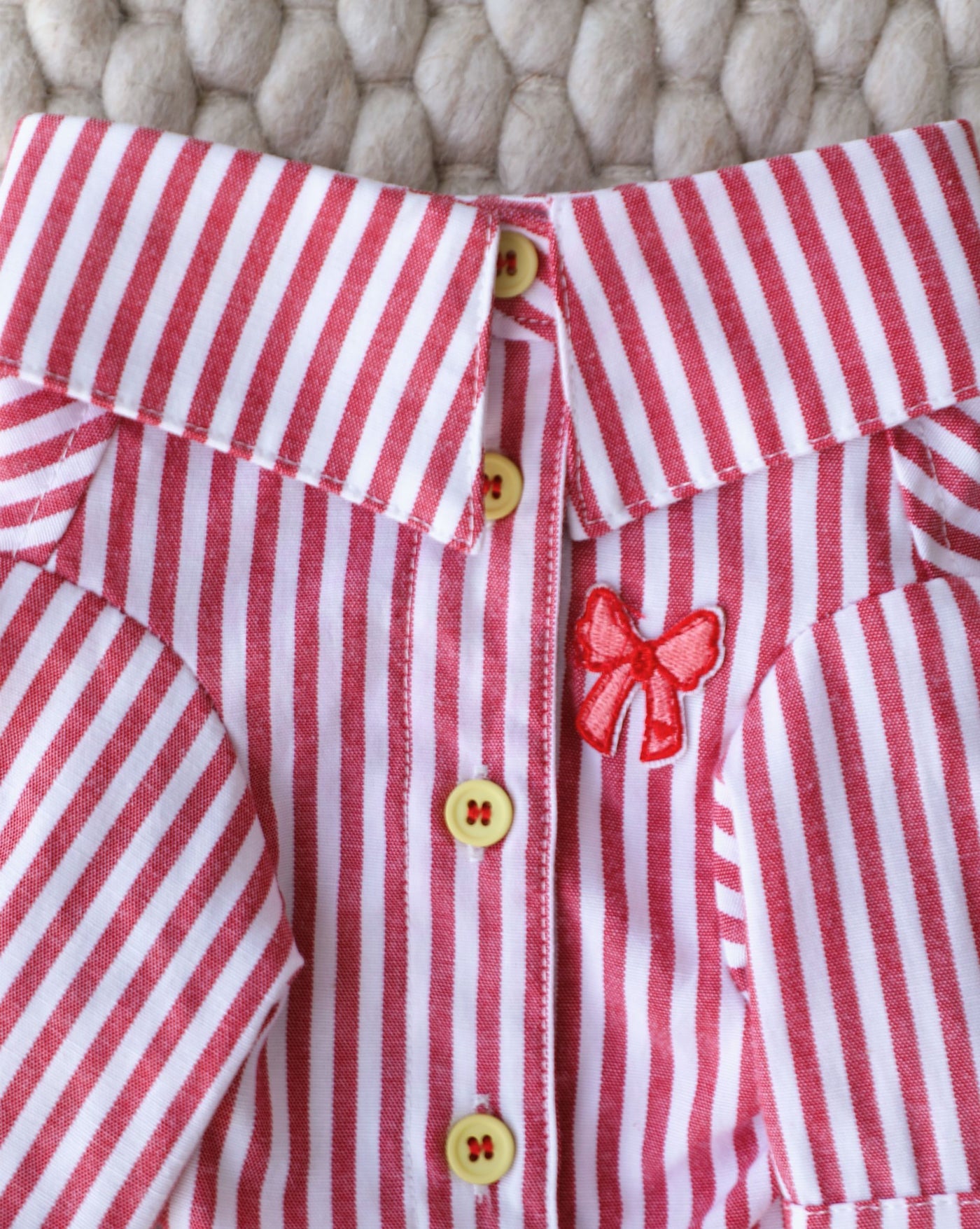Nantucket Red + White Striped Button Up