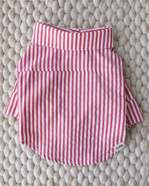 Nantucket Red + White Striped Button Up