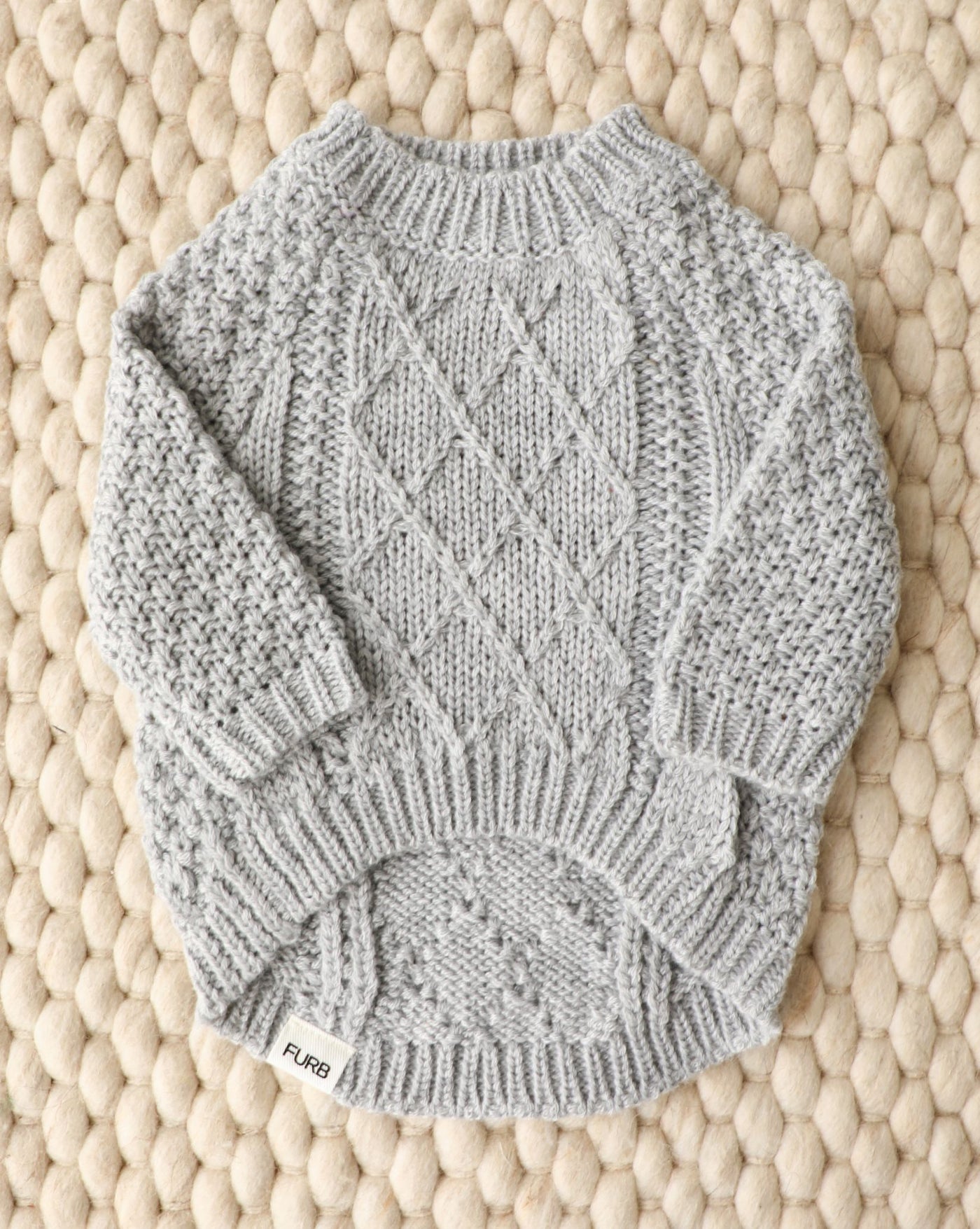 Aspen Grey Cable Knit Sweater