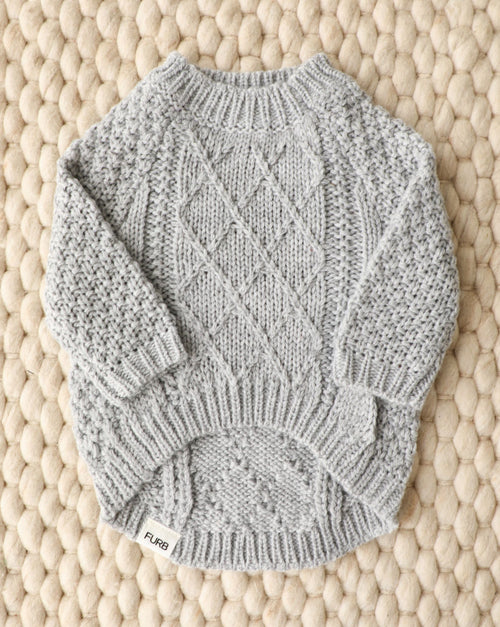 Aspen Grey Cable Knit Sweater