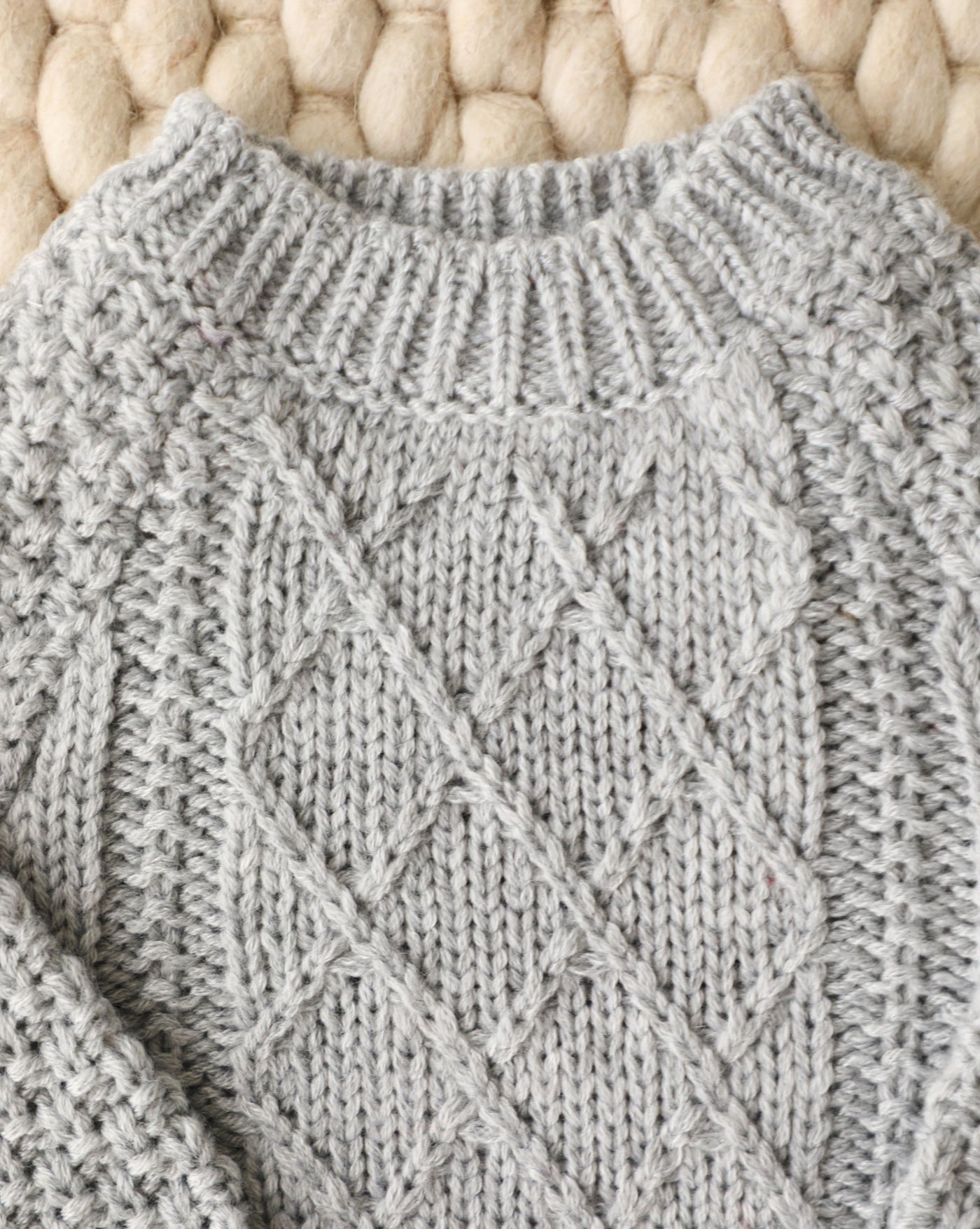 Aspen Grey Cable Knit Sweater