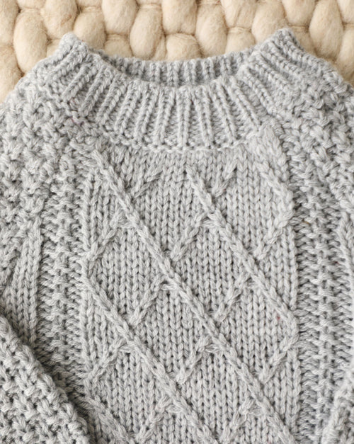 Aspen Grey Cable Knit Sweater