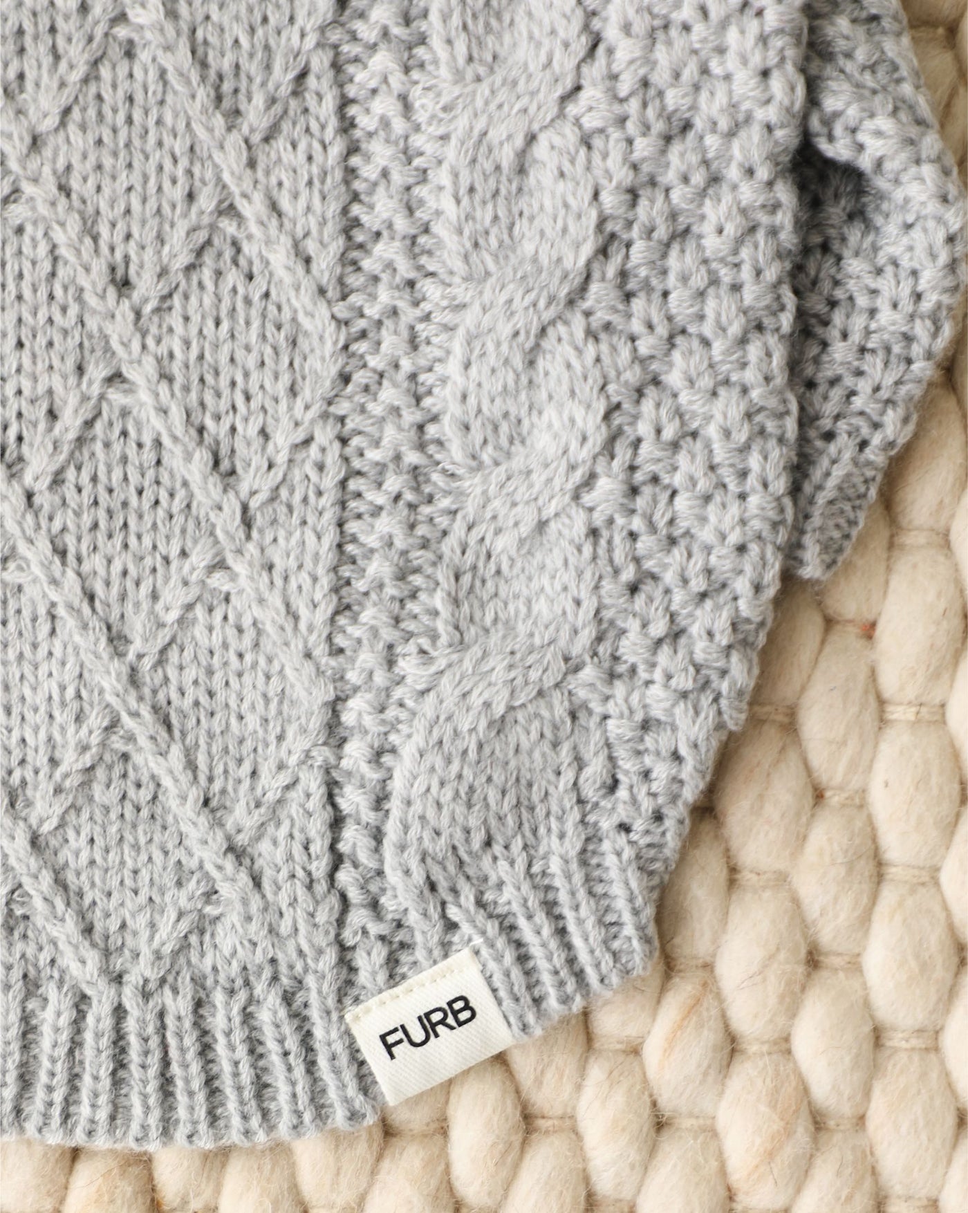 Aspen Grey Cable Knit Sweater