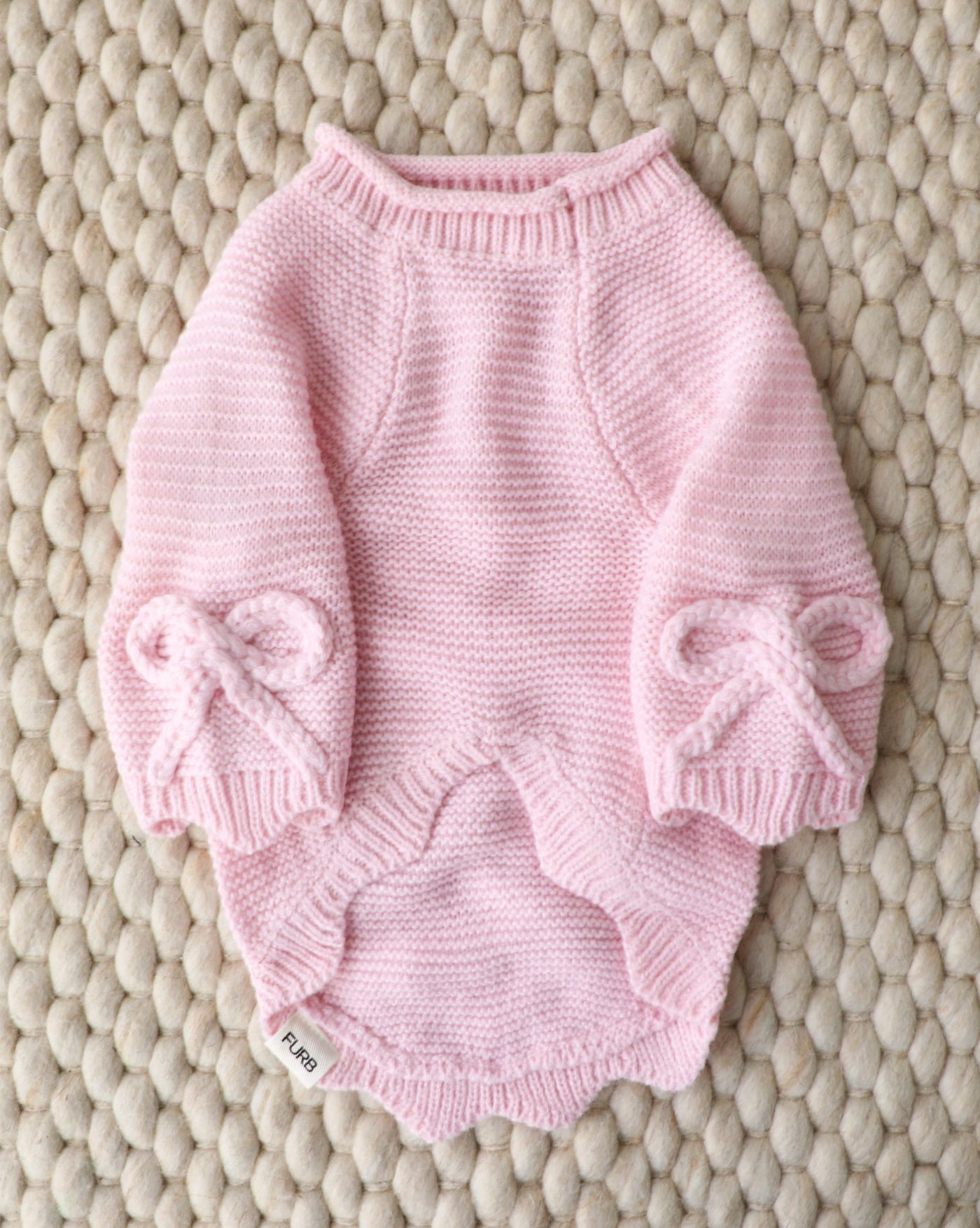 Lilah Pink Scalloped Detail Dog Sweater