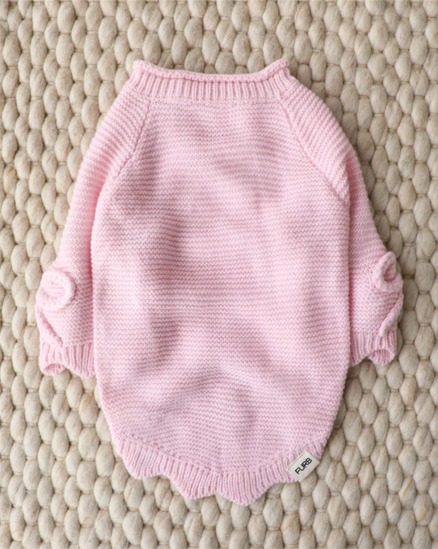 Lilah Pink Scalloped Detail Dog Sweater