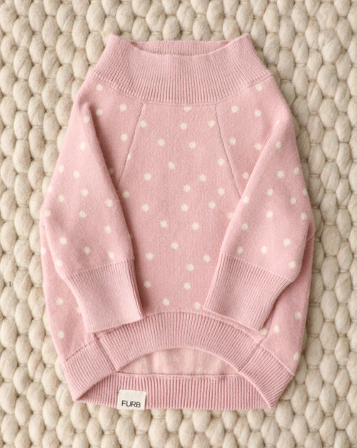 Bailey Pink Polka Dot Dog Sweater