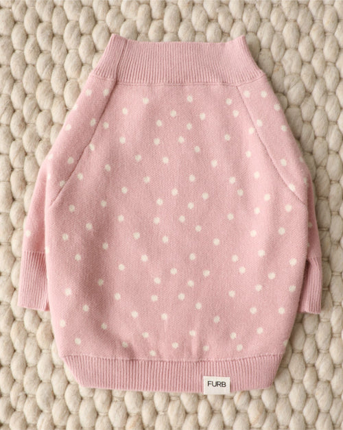 Bailey Pink Polka Dot Dog Sweater