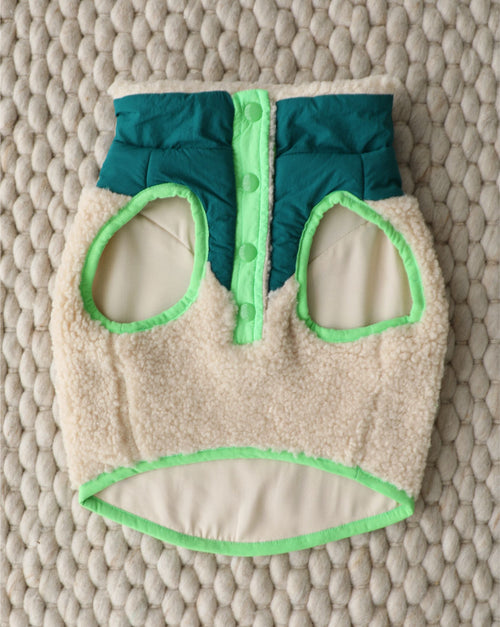 Cabin Critter Neon Green Sherpa Dog Vest