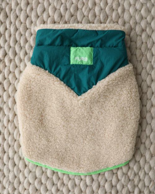 Cabin Critter Neon Green Sherpa Dog Vest