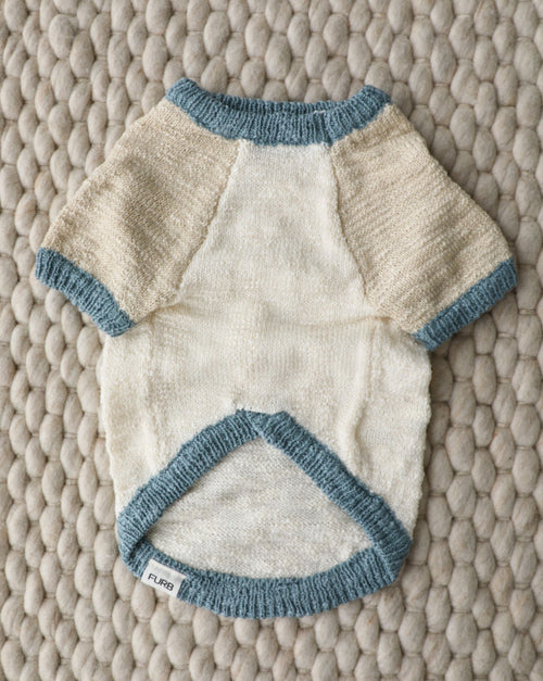 Monaco Bay Blue Colorblock Slub Sweater