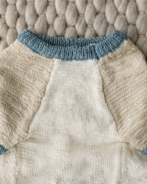 Monaco Bay Blue Colorblock Slub Sweater