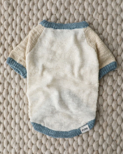 Monaco Bay Blue Colorblock Slub Sweater