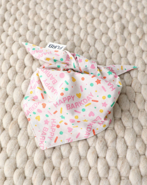 Happy Barkday Pink Dog Bandana