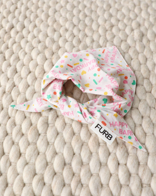 Happy Barkday Pink Dog Bandana